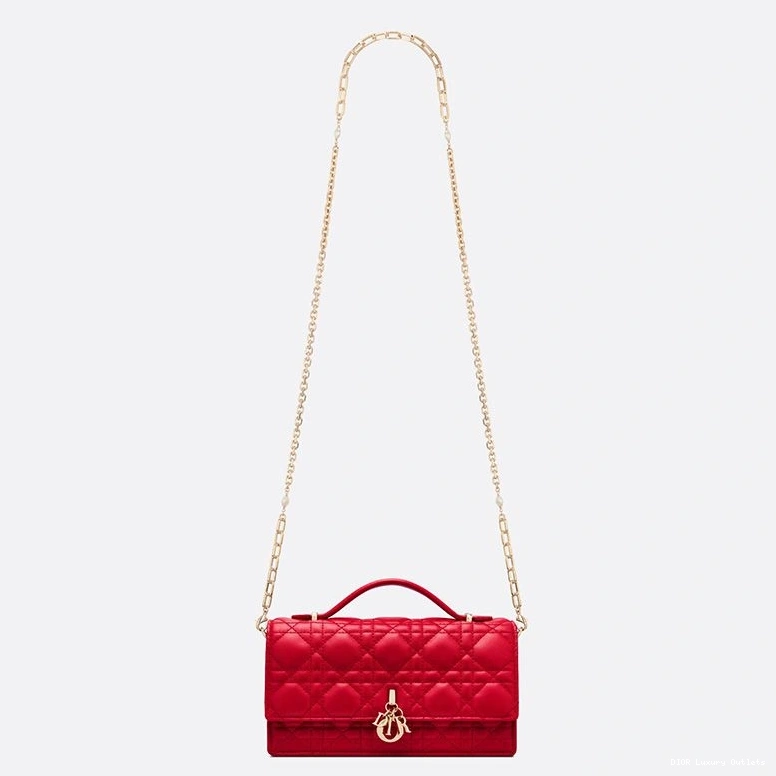 Cheap Red Cannage Miss Bag Lambskin Handle Mini Top Dior 0723 Luxury